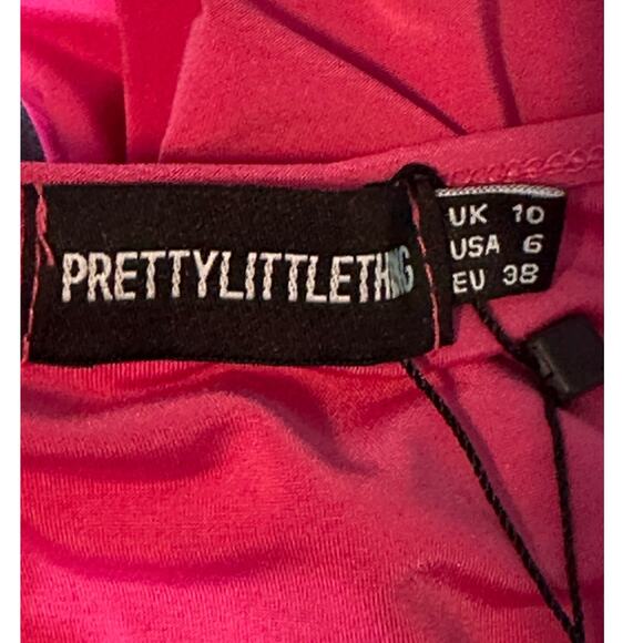 PrettyLittleThings pink cut out crop tank top size 6 - Picture 3 of 12